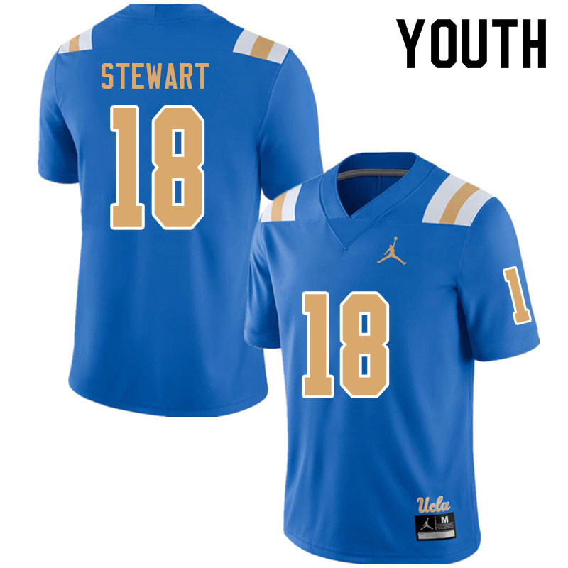 Jordan Brand Youth #18 Croix Stewart UCLA Bruins College Football Jerseys Sale-Blue